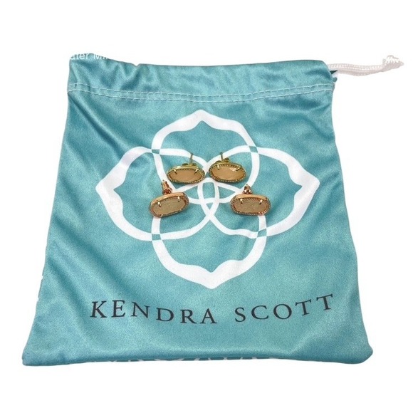 Kendra Scott Designer Rose and Gold Tone Faux Stone Earrings Set &Dust Bag 16.3g